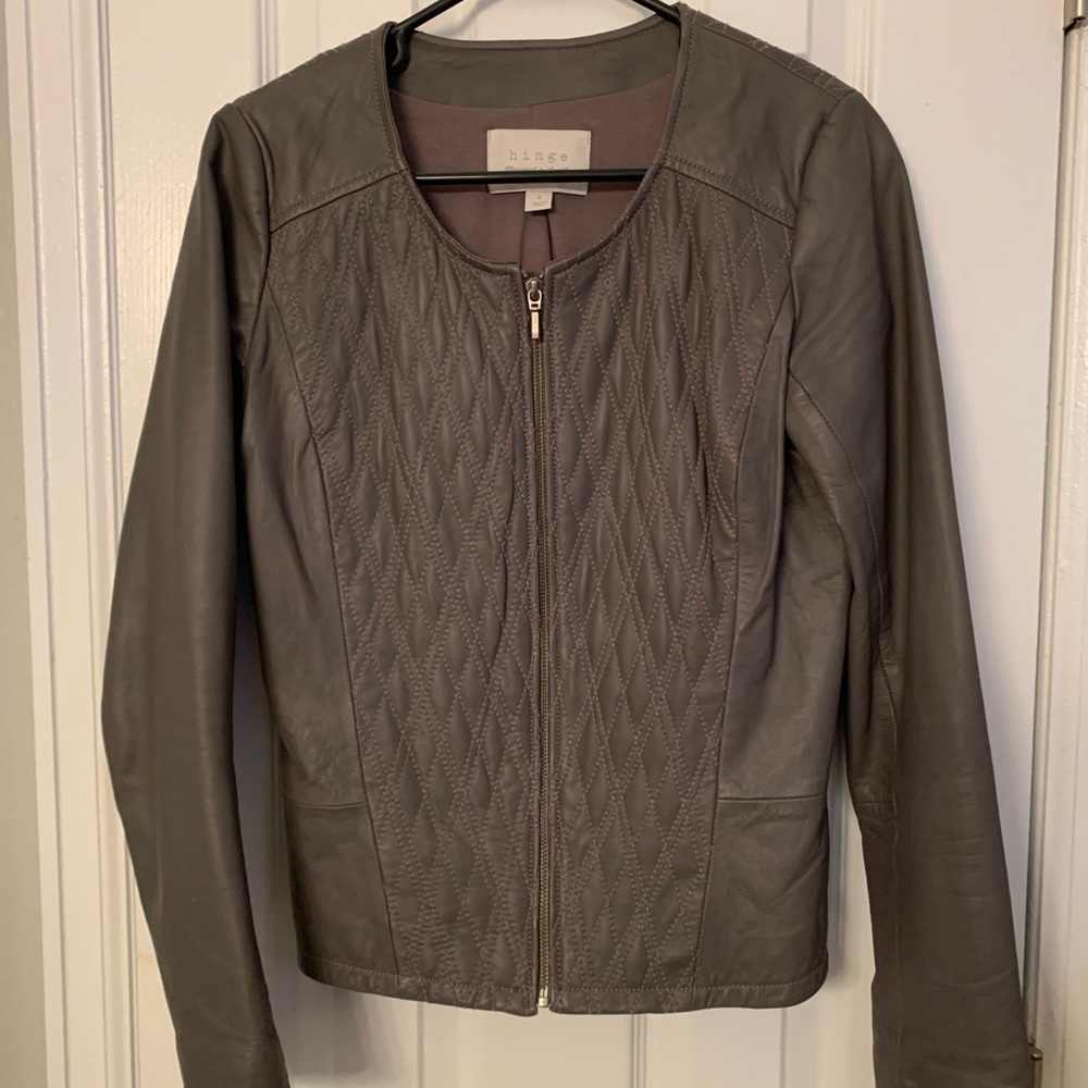 Hinge. Nordstrom brand leather jacket.